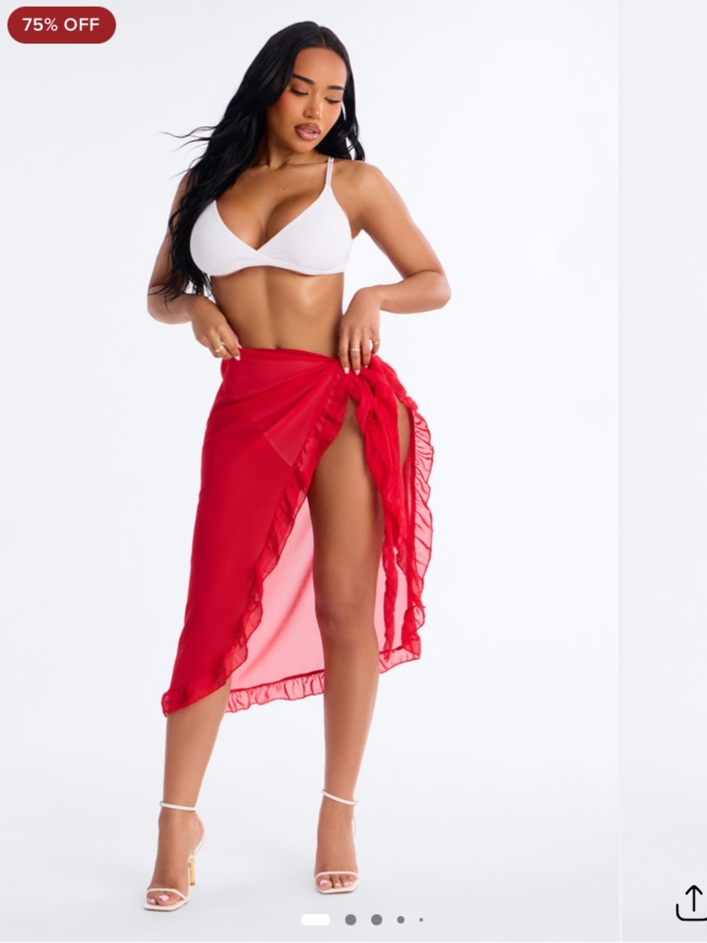 Brand New Red Sheer Sarong Cover-Up